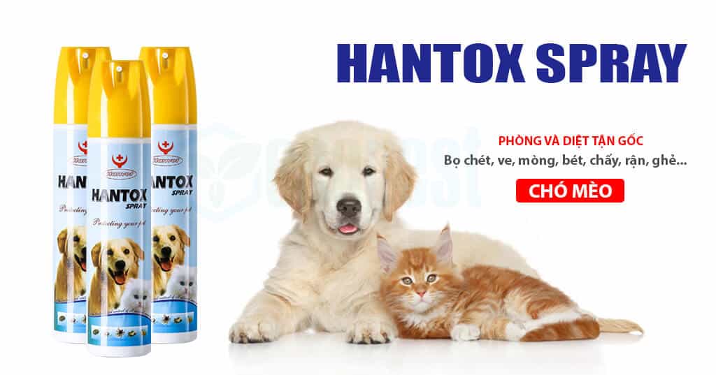 Hantox Spray diệt bọ chét, ve rận cho chó mèo