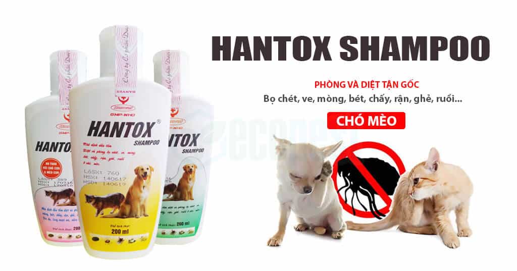 Hantox Shampoo thuốc diệt bọ chét cho chó mèo